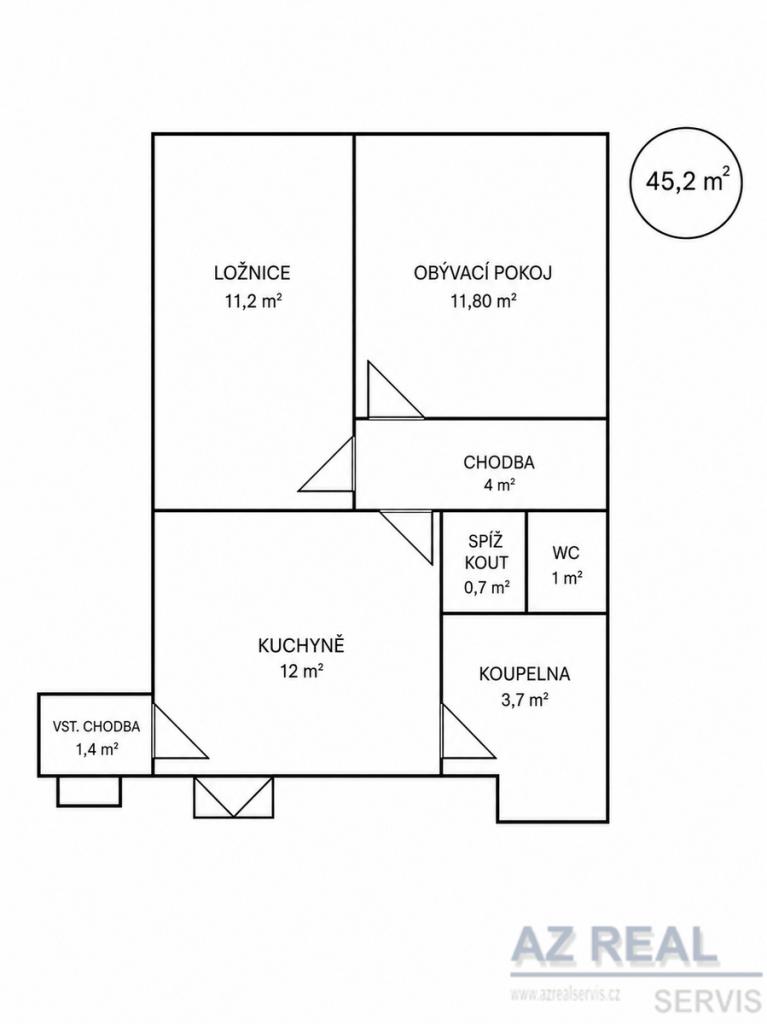 Pronájem bytu 2+1 45 m2