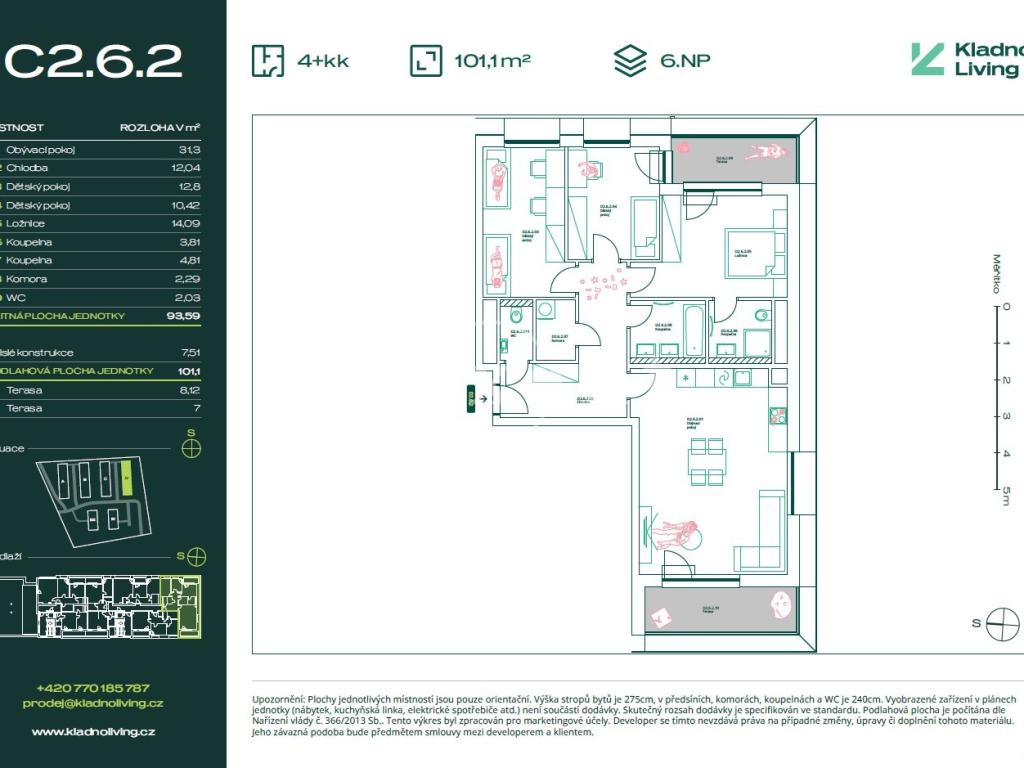 Prodej bytu 4+kk 94 m2, Kladno – náhled fotky 22