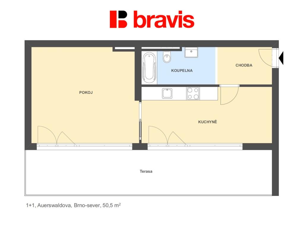 Pronájem bytu 2+kk 47 m2