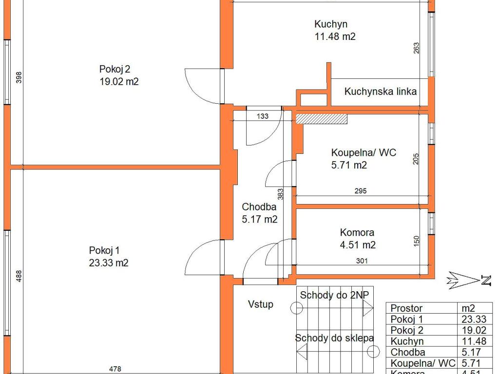 Pronájem bytu 2+1 69 m2