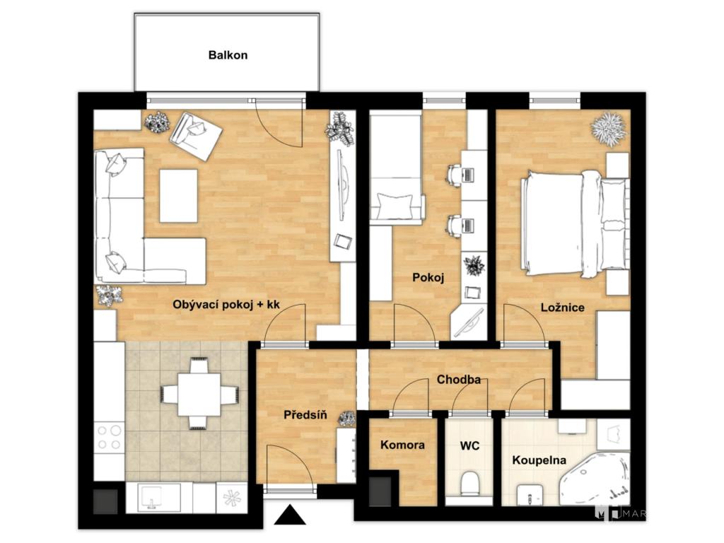 Pronájem bytu 3+kk 72 m2, Praha – náhled fotky 4