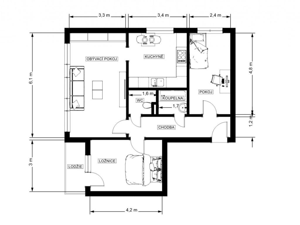 Prodej bytu 3+1 72 m² – další