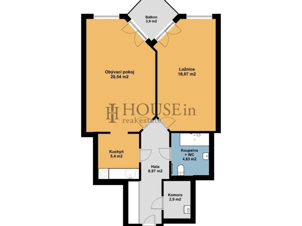 Pronájem bytu 2+1 61 m2
