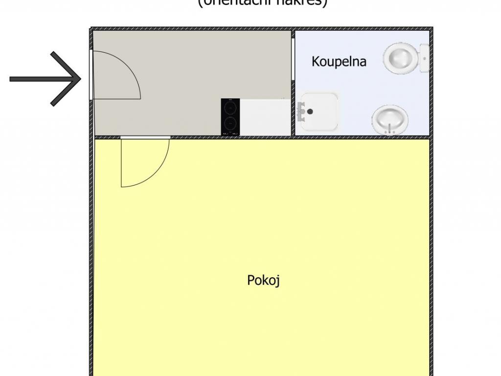 Pronajem bytu garsonka 25 m2