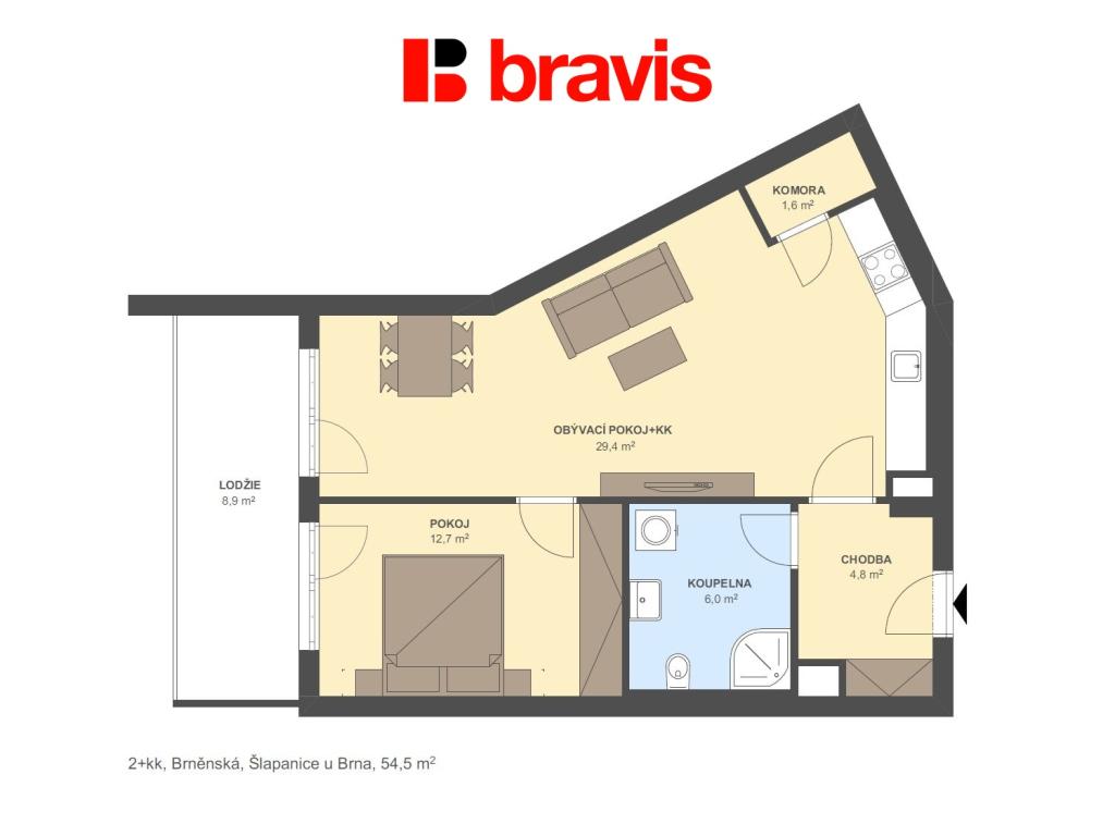 Pronájem bytu 2+kk 67 m2