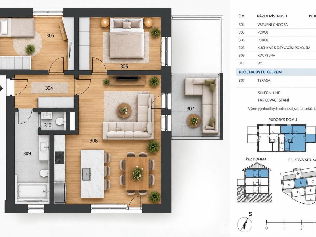 Prodej bytu 3+kk 69 m2, Kunice – náhled fotky 7