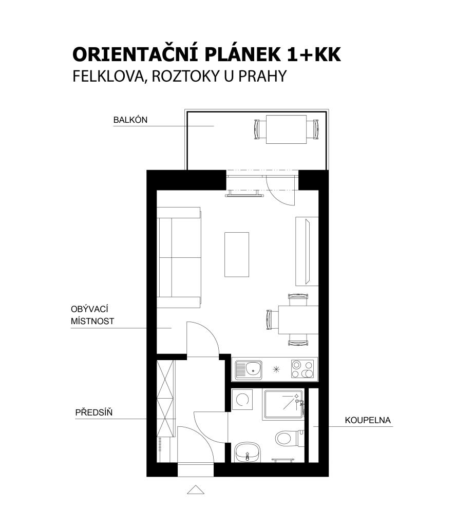 Pronájem bytu 1+kk 36 m2, Roztoky – náhled fotky 15