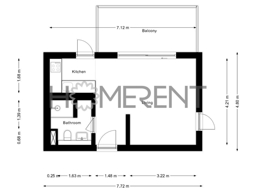 Pronájem bytu 1+kk 33 m2
