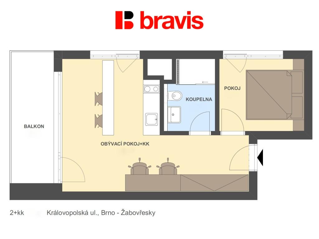 Pronájem bytu 2+kk 41 m2