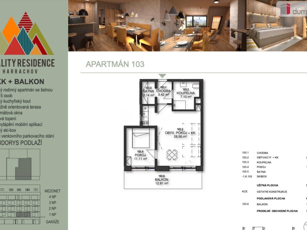 Pronájem bytu 2+1 57 m2