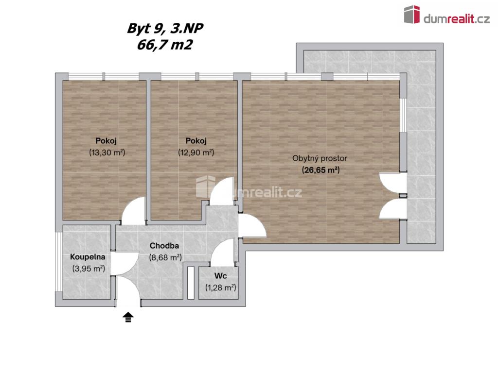 Prodej bytu 3+kk 66 m2