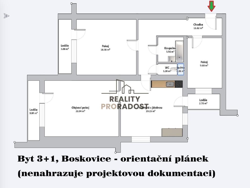 Prodej bytu 3+1 91 m2