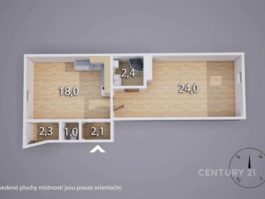 Pronájem bytu 2+kk 53 m2, Děčín – náhled fotky 14