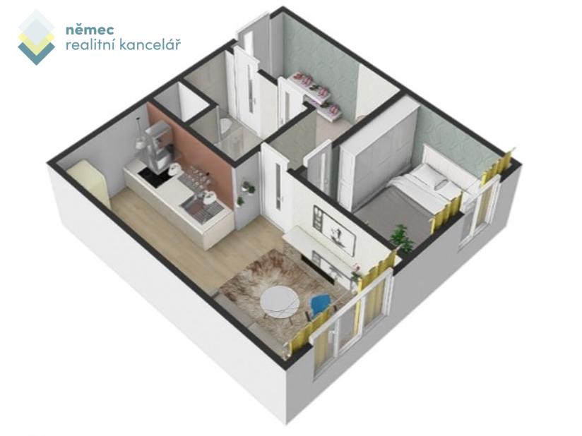 Pronájem bytu 2+kk 40 m2