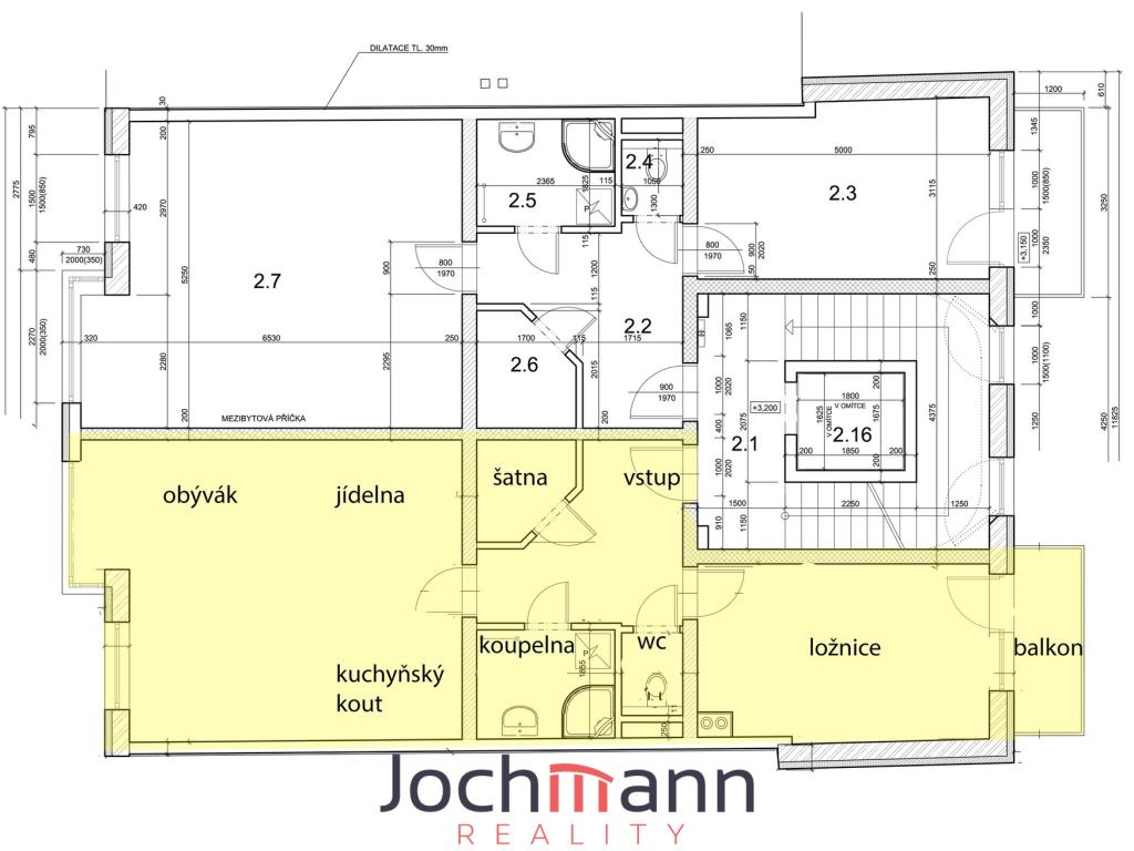 Pronájem bytu 2+kk 64 m2