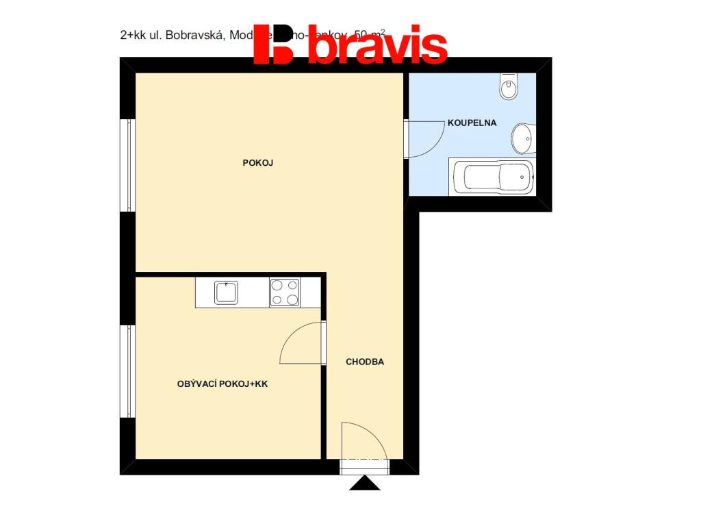 Pronájem bytu 2+kk 50 m2