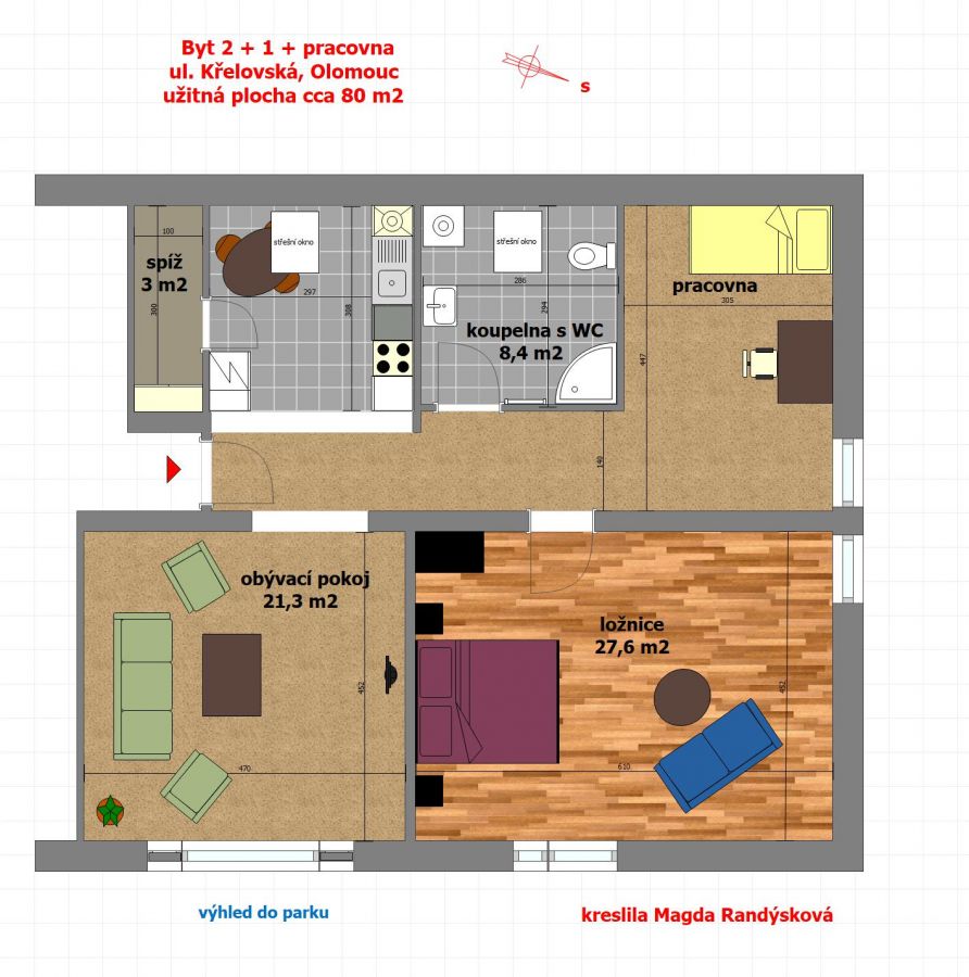 Pronajem bytu 3+1 80 m2