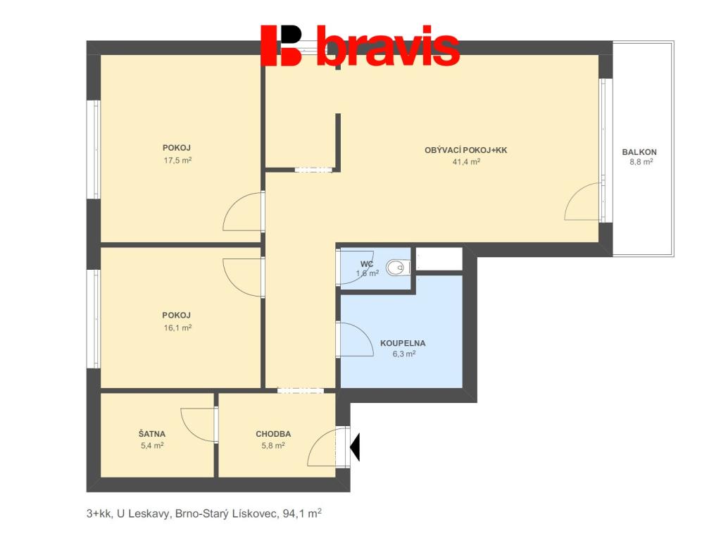 Pronájem bytu 3+kk 94 m2