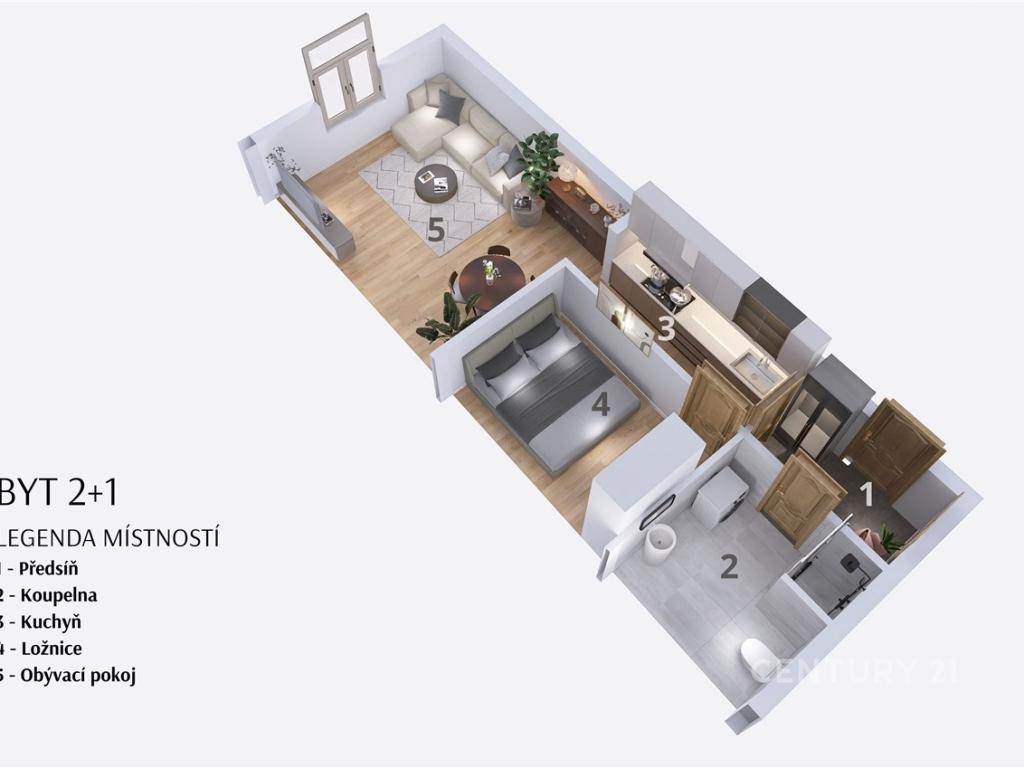 Pronájem bytu 2+kk 46 m2