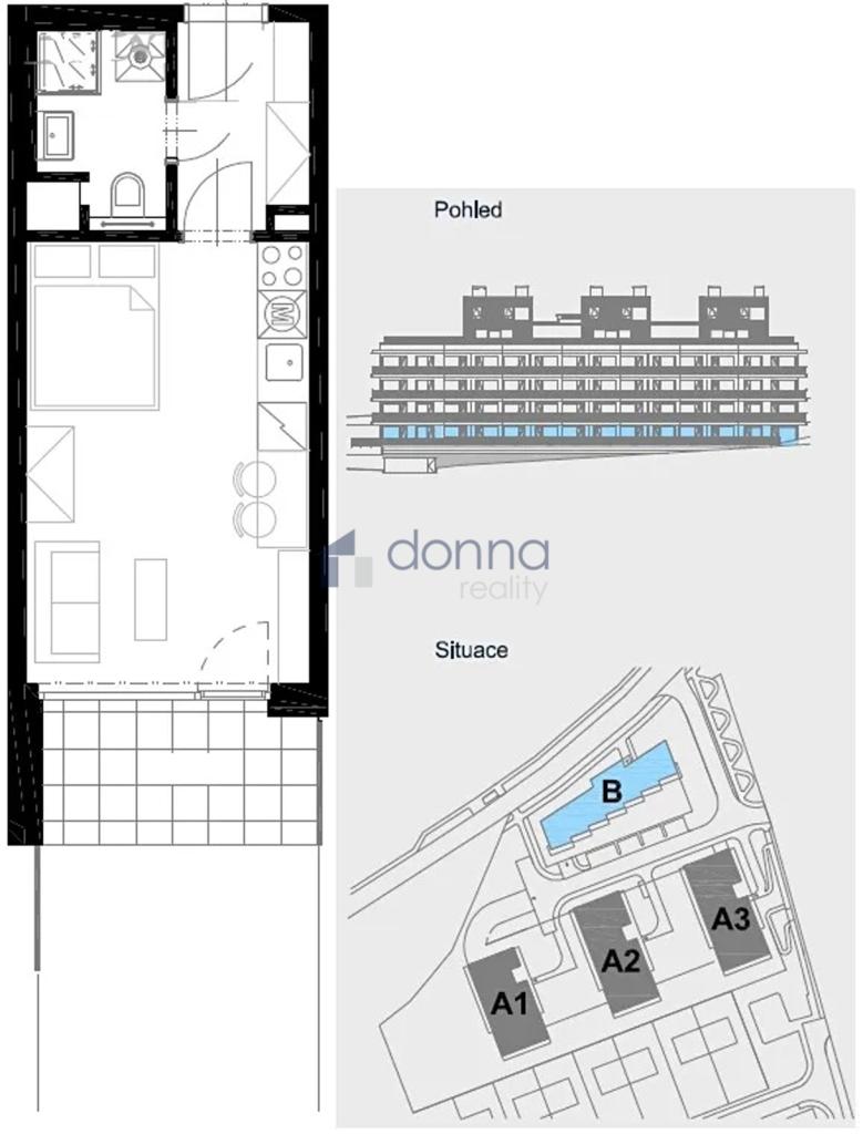 Pronájem bytu 1+kk 30 m2