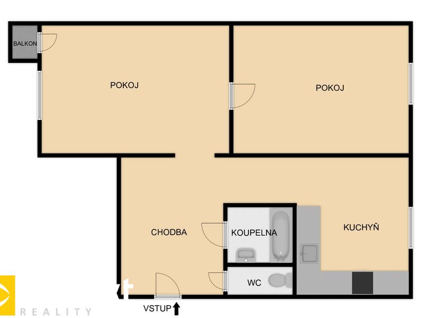 Pronájem bytu 2+1 55 m2