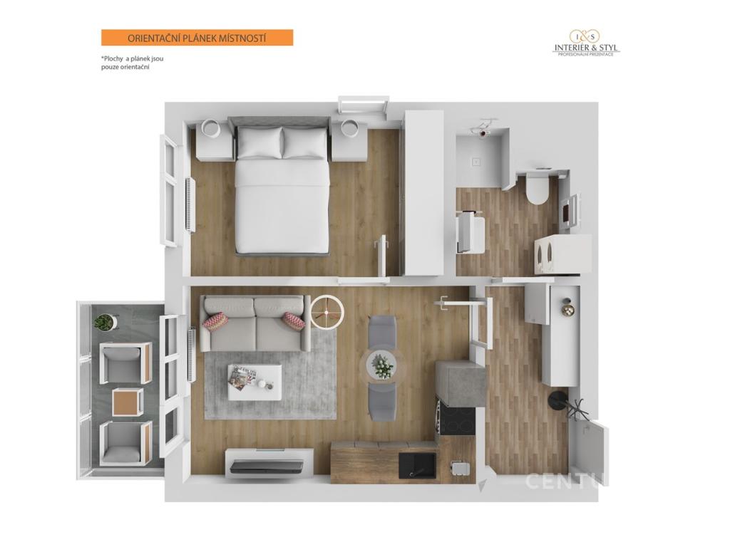 Pronájem bytu 2+kk 42 m2