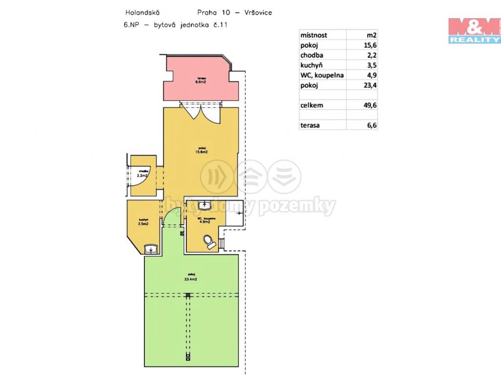 Pronajem bytu 2+1 50 m2