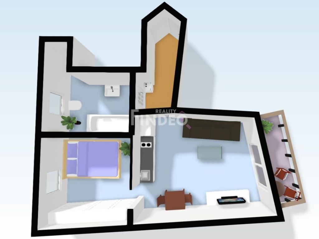 Pronájem bytu 2+kk 43 m2