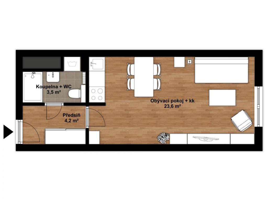 Pronájem bytu 1+kk 32 m2