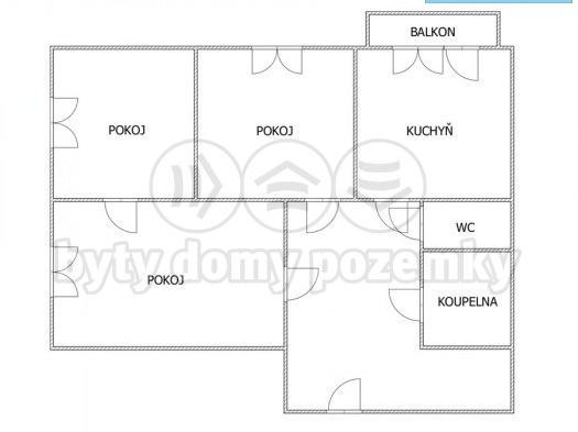 Pronajem bytu 2+1 66 m2