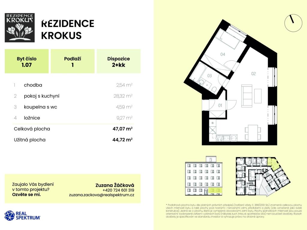 Prodej bytu 2+kk 45 m2