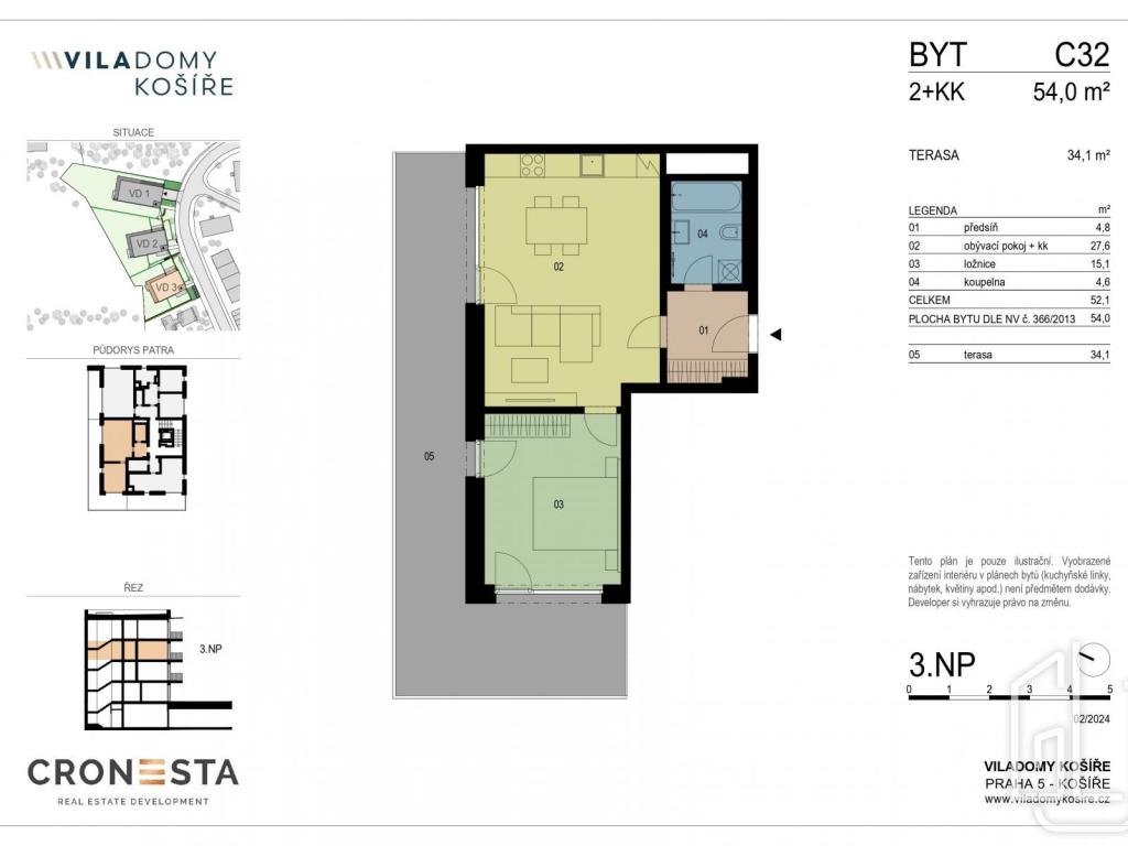 Pronájem bytu 2+kk 54 m2, Praha – náhled fotky 15