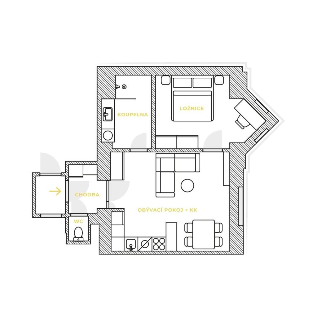 Pronájem bytu 2+kk 49 m2, Praha – náhled fotky 16