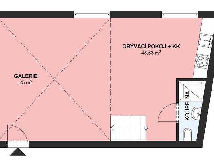 Pronájem bytu 2+kk 78 m2