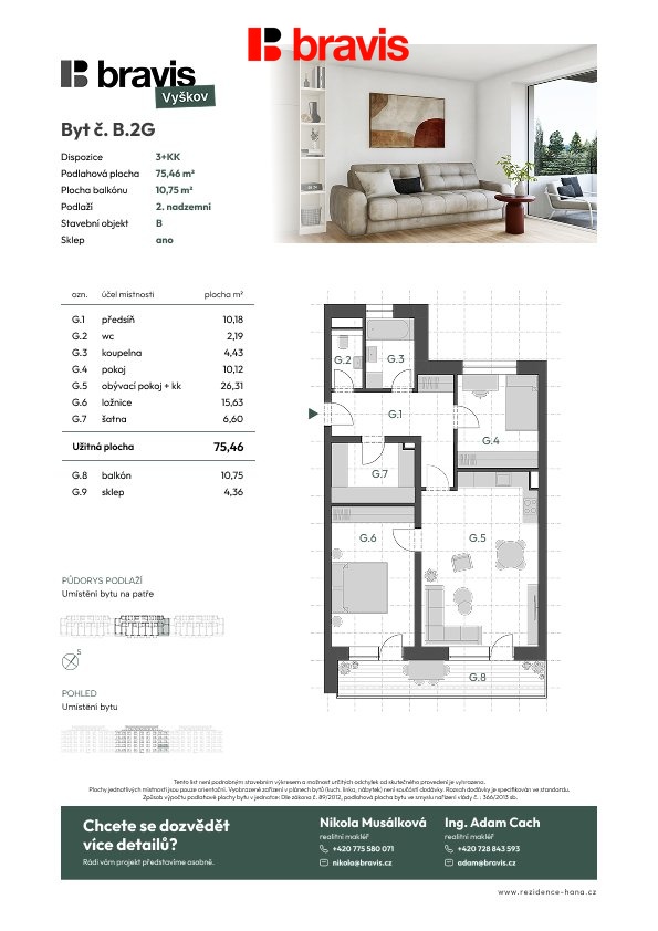 Prodej bytu 3+kk 75 m2
