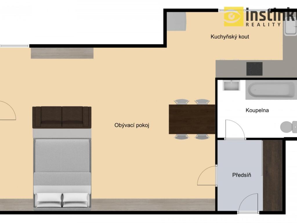 Pronájem bytu 1+kk 86 m2