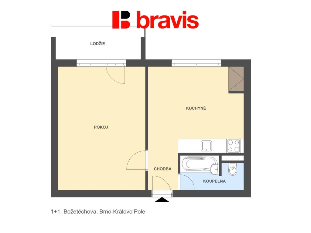 Pronájem bytu 1+1 32 m2