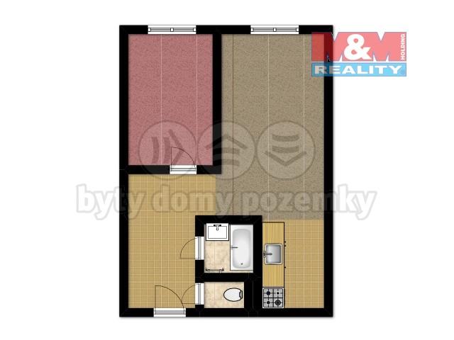 Pronajem bytu 2+kk 40 m2