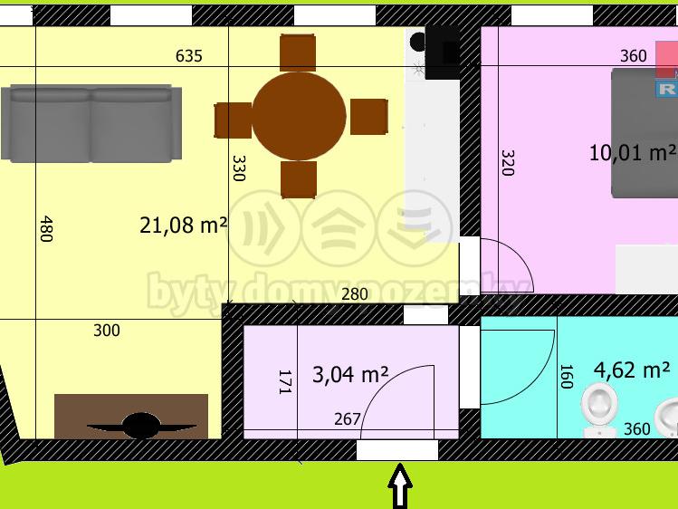 Pronajem bytu 2+kk 55 m2