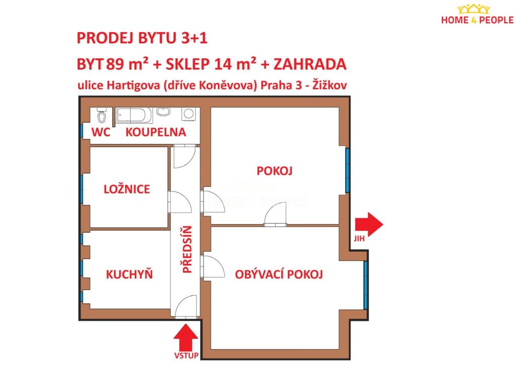 Prodej bytu 3+1 89 m2