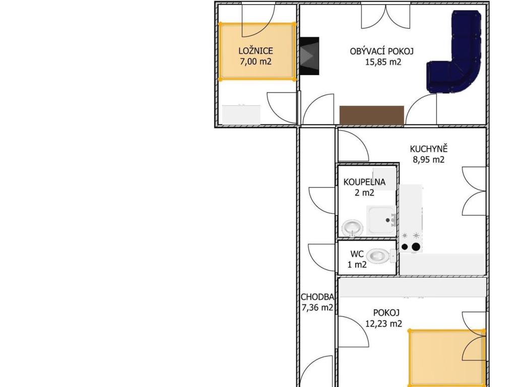 Pronájem bytu 3+1 56 m2