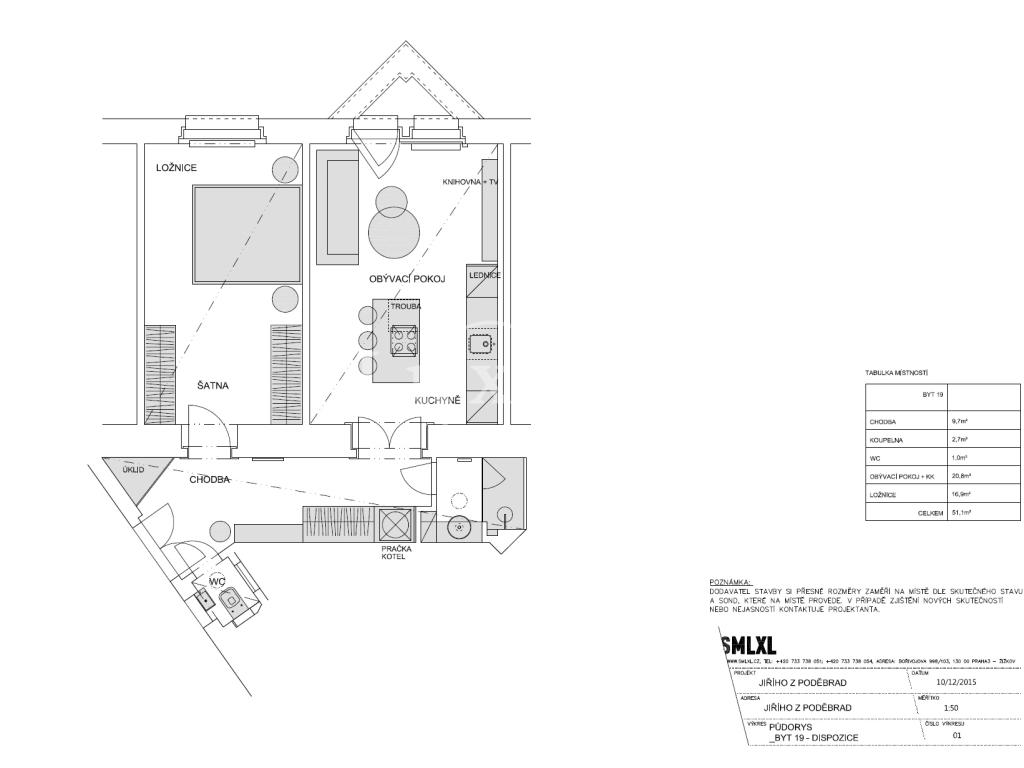 Pronájem bytu 2+kk 56 m2, Praha – náhled fotky 23