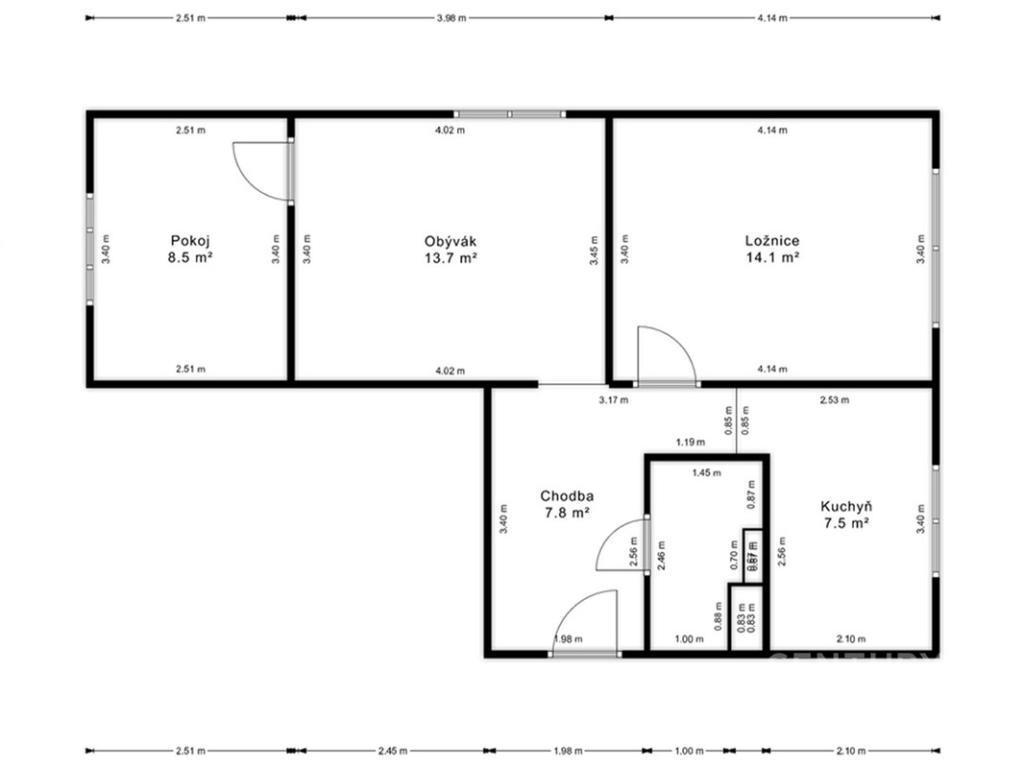 Pronájem bytu 3+1 56 m2
