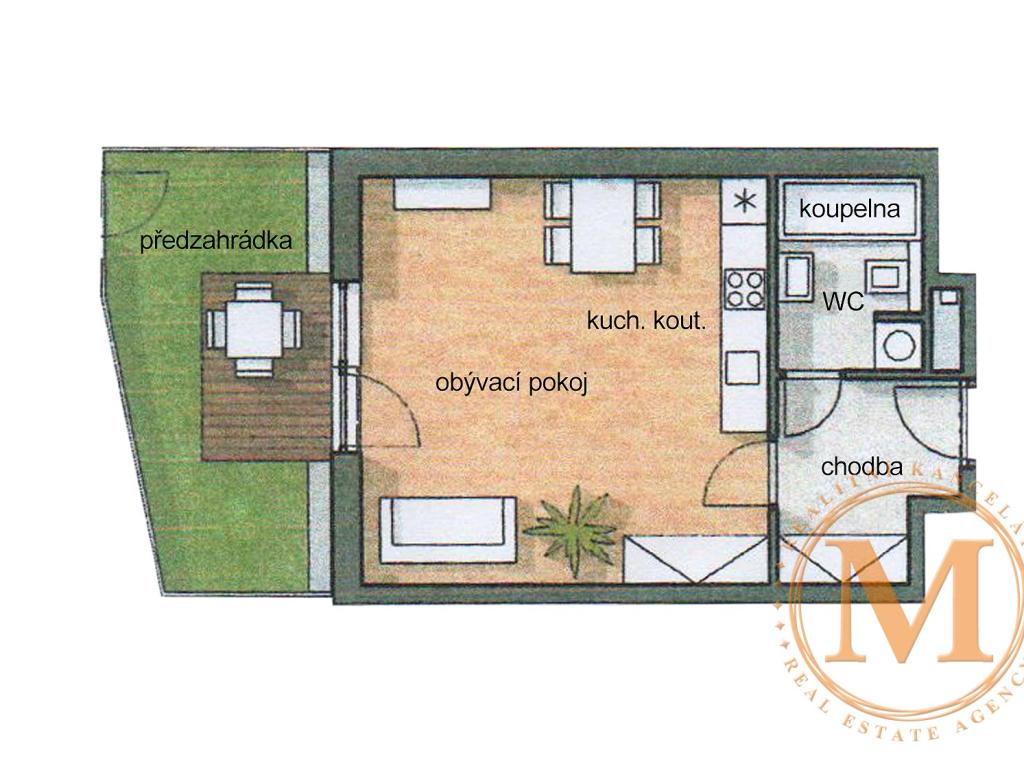Pronájem bytu 1+kk 35 m2