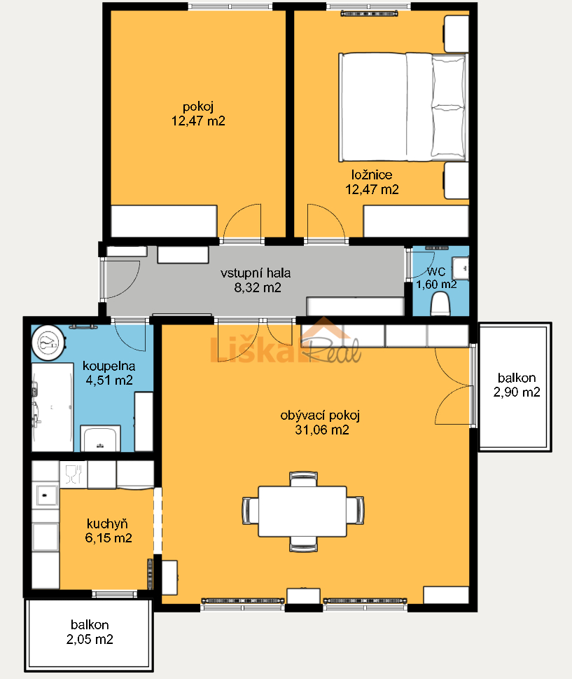 Pronájem bytu 3+kk 77 m2