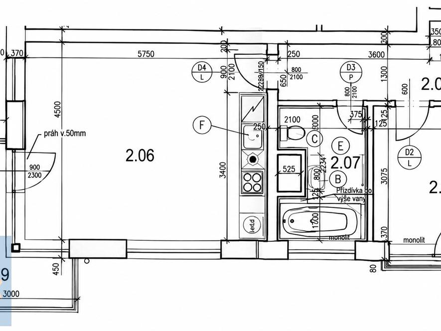 Pronájem bytu 2+kk 52 m2