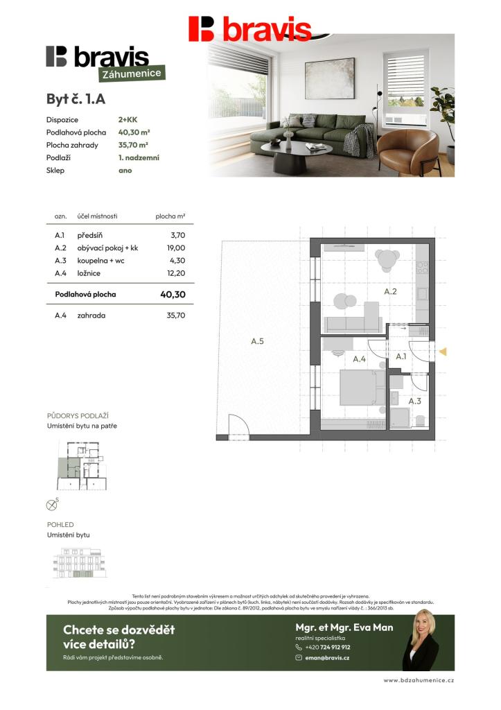 Prodej bytu 2+kk 40 m2