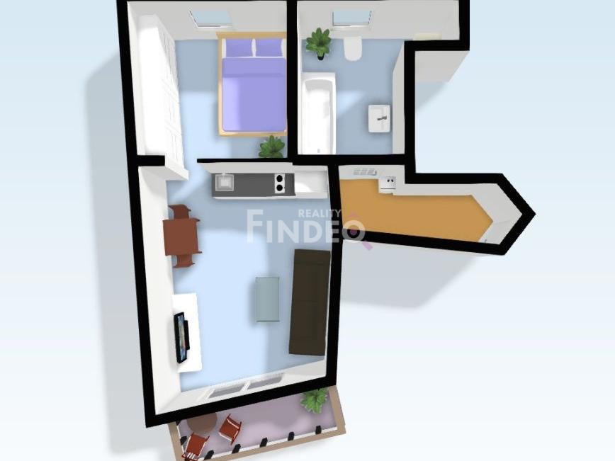 Pronájem bytu 2+kk 43 m2