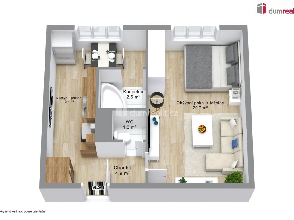 Prodej bytu 1+1 42 m2