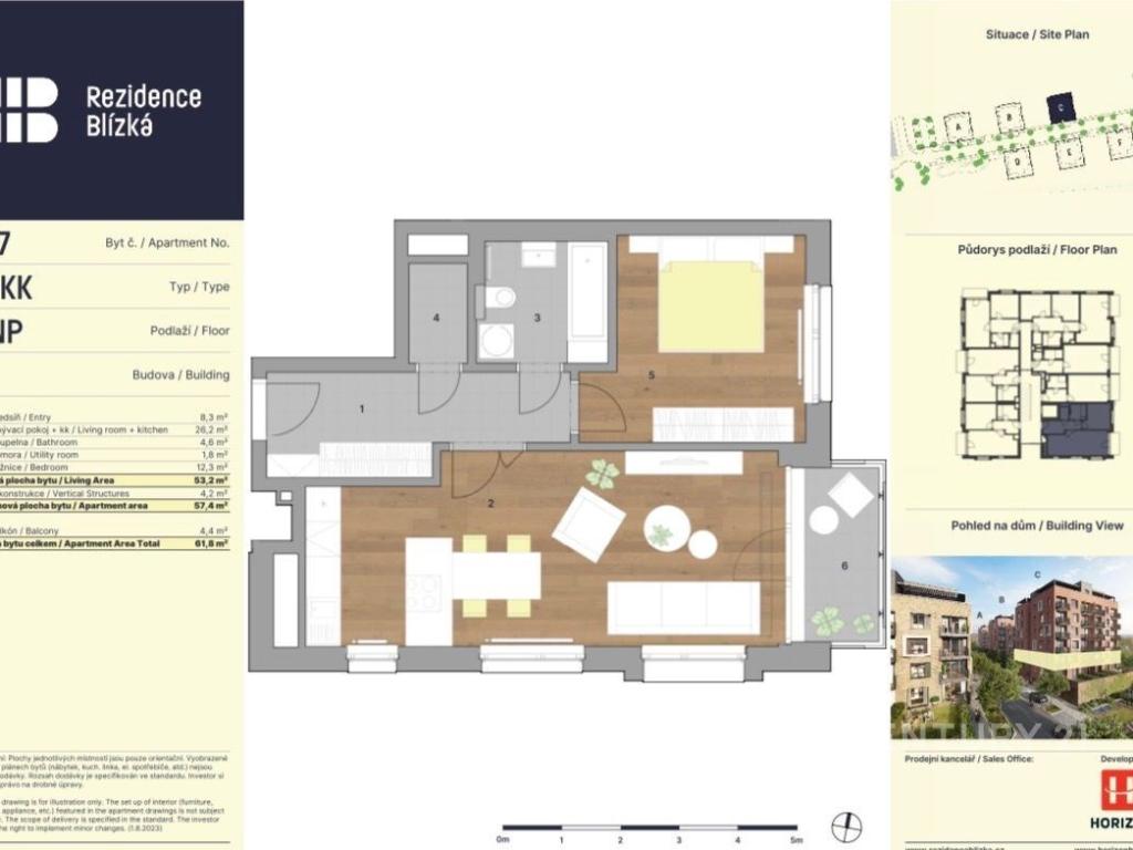Pronájem bytu 2+kk 62 m2